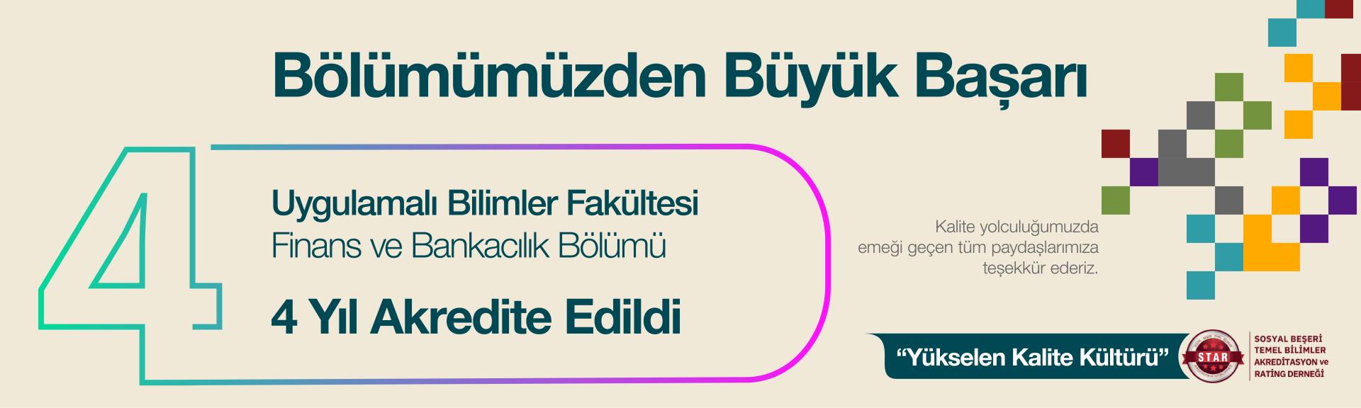 Bölümümüz 4 Yıl Süreyle Akredite edildi
